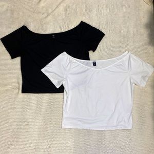 Two off shoulder SHEIN tops